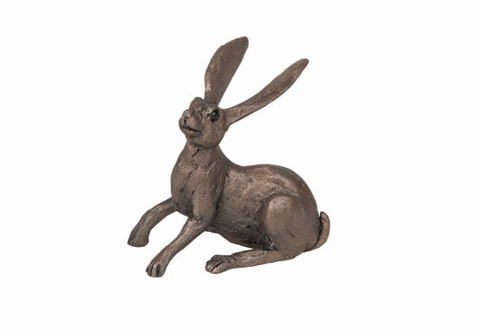 Joe Crouching Hare Bronze Figurine by Thomas Meadows (Frith MINIMA)
