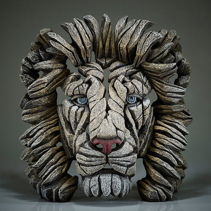 Edge Sculpture Lion Bust White by Matt Buckley