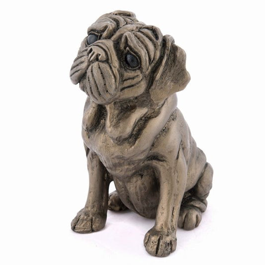 Rocky Pug Bronze Dog Figurine by Harriet Dunn (Frith Sculpture)