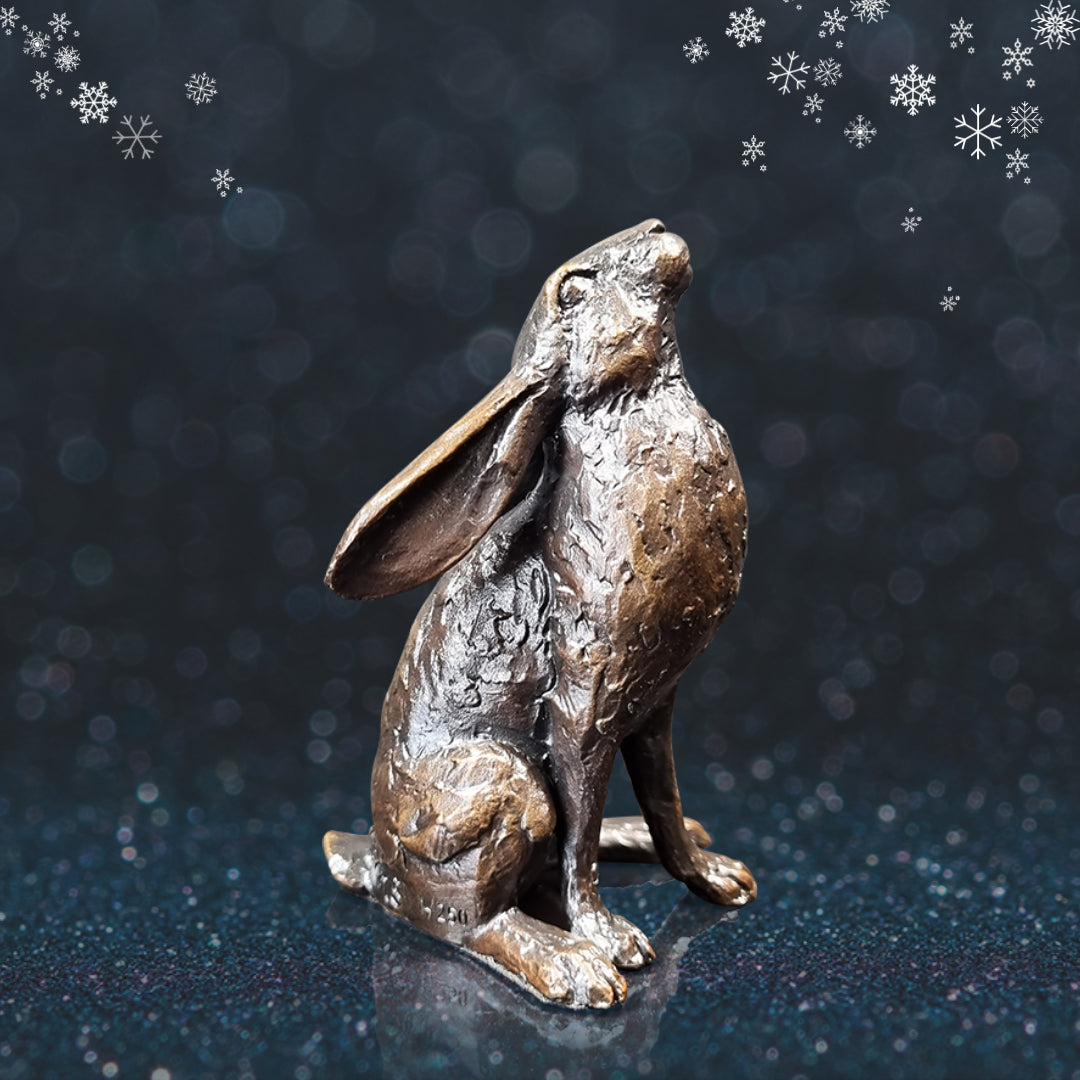 Small Bronze Hare Moon Gazing by Michael Simpson