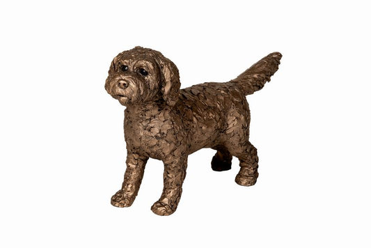Sparky Cockapoo Standing Bronze Dog Figurine by Adrian Tinsley (Frith Sculpture)