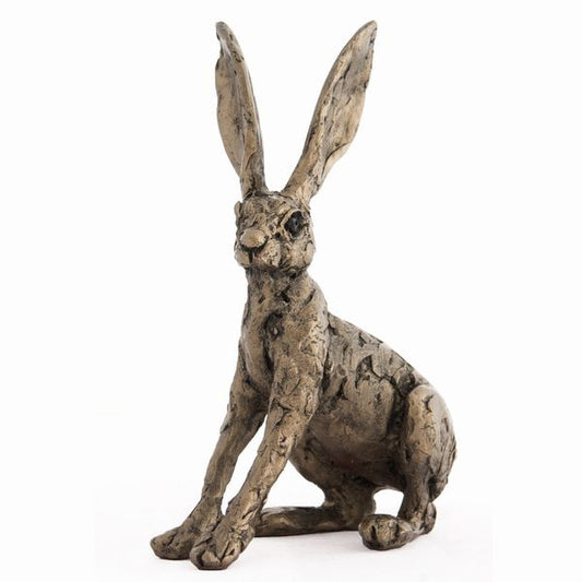Ted Hare Alarmed Bronze Hare Sculpture by Thomas Meadows (Frith Sculpture)