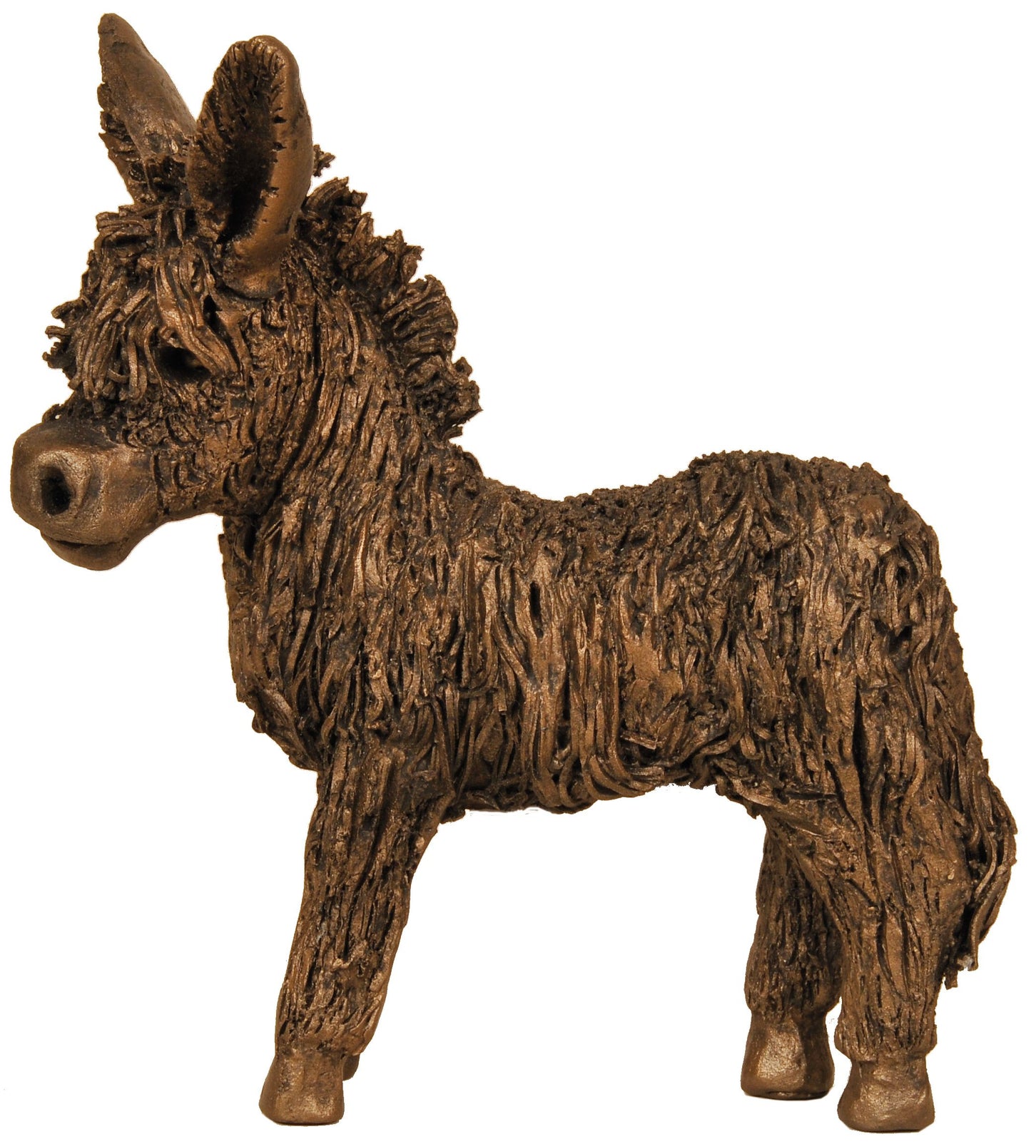 Donkey Foal Standing Bronze Figurine by Veronica Ballan (Frith Sculpture)