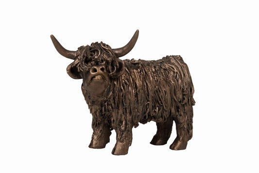 Highland Cow Standing Junior Bronze Sculpture by Veronica Ballan (Frith Sculpture)