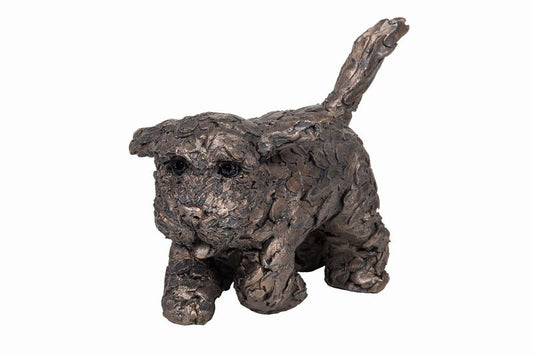 Winnie Cockapoo running Bronze Dog Figurine by Adrian Tinsley (frith Sculpture)