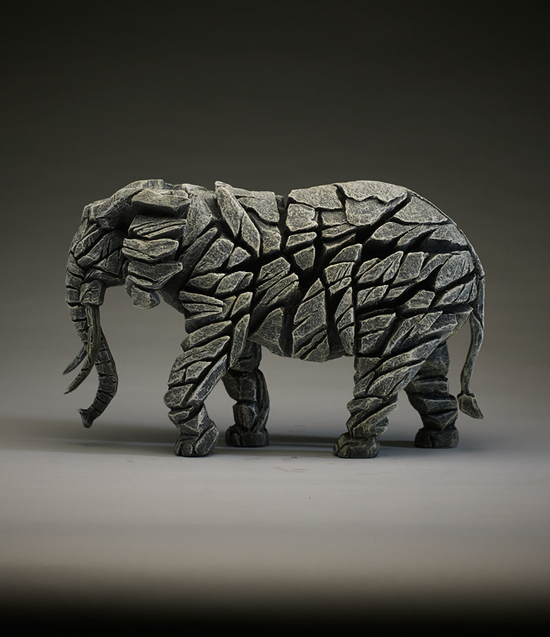Edge Sculpture Elephant - White by Matt Buckley