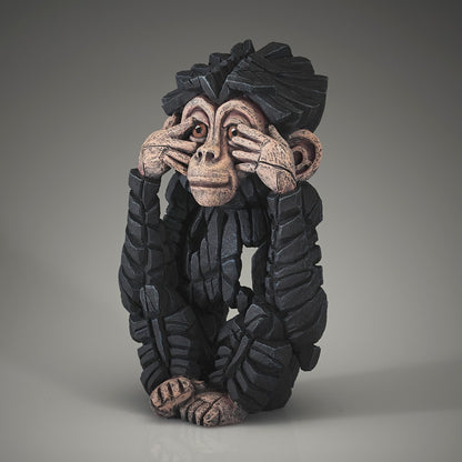 Edge Sculpture Baby Chimpanzee See No Evil by Matt Buckley