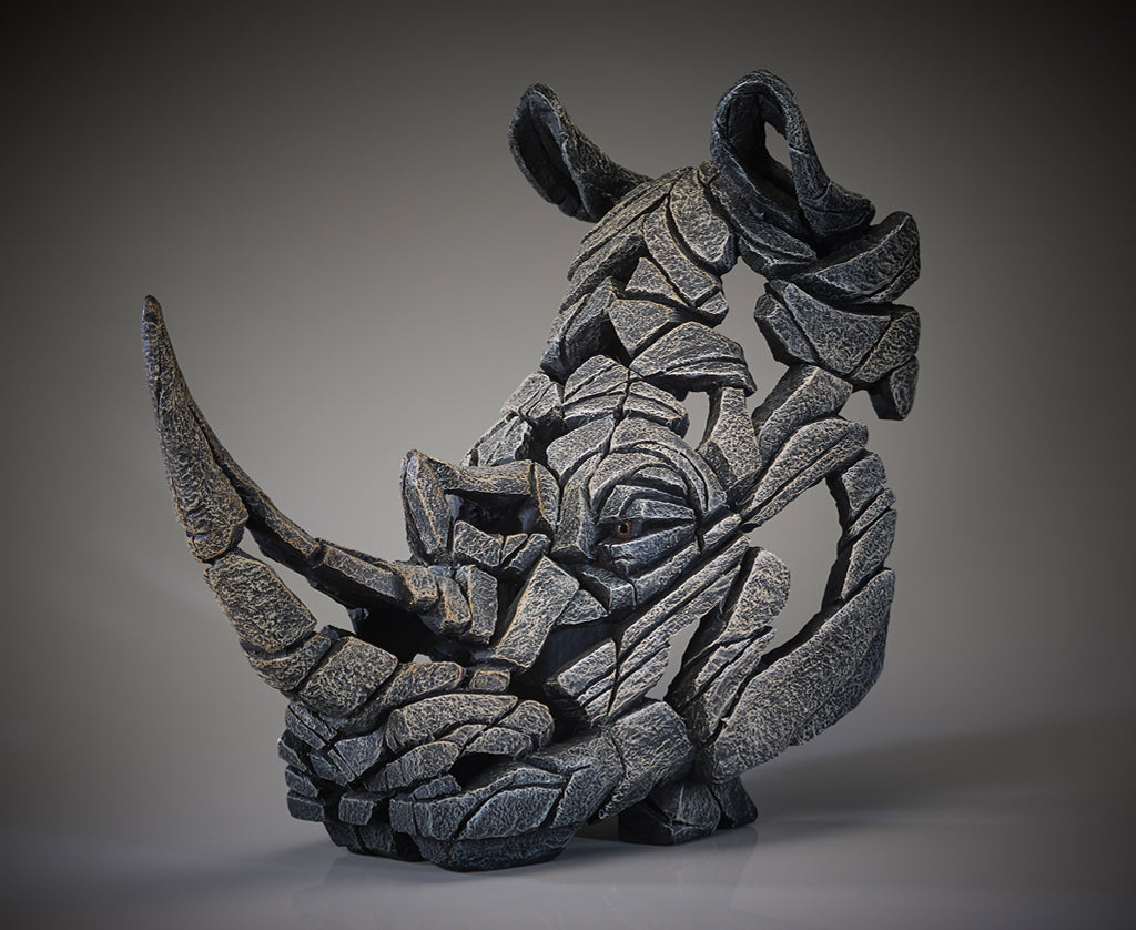 Edge Sculpture Rhinoceros White by Matt Buckley