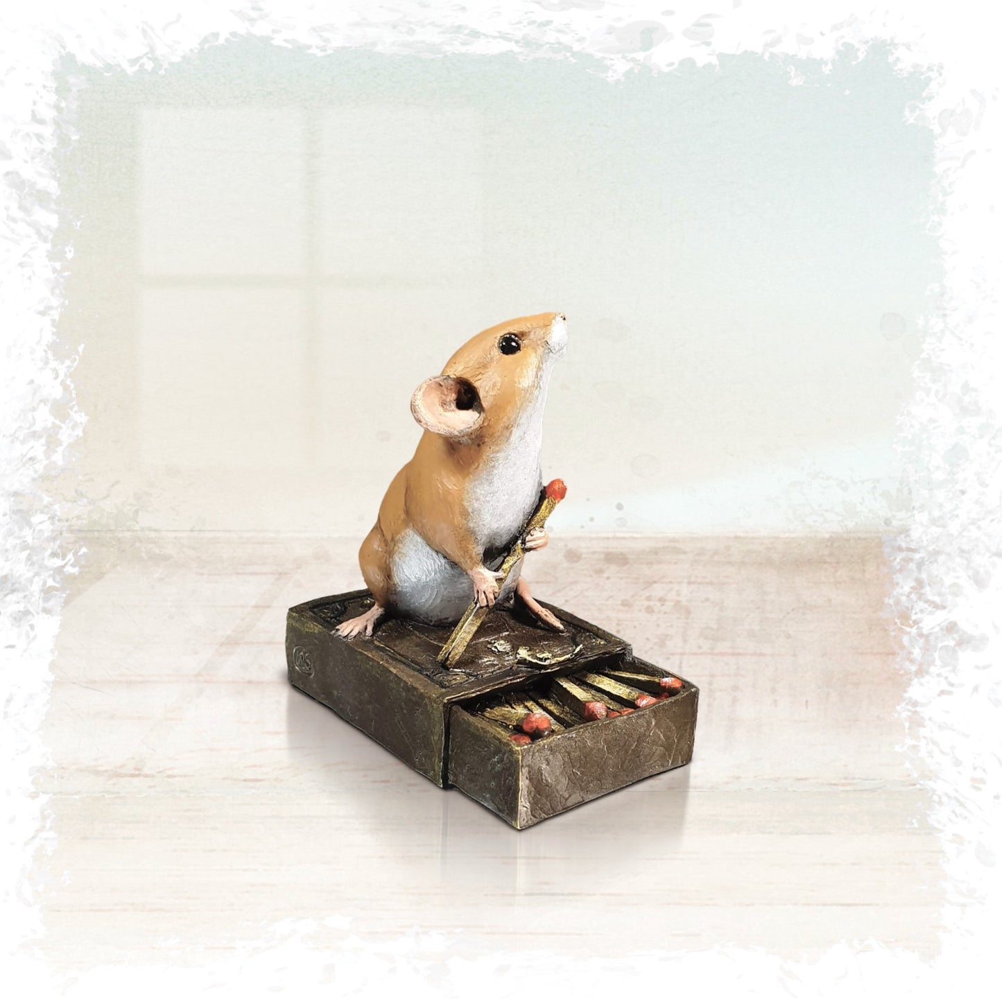 Mouse on Matchbox Bronze Figurine by Michael Simpson (Richard Cooper Studio)