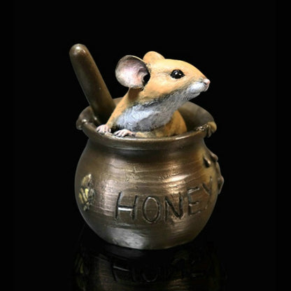 Mouse in Honeypot by Michael Simpson - Richard Cooper Studio Cold Cast & Hand Painted Bronze