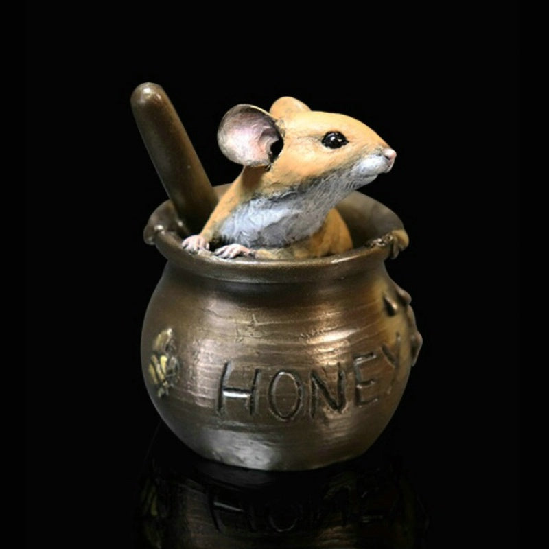 Mouse in Honeypot Bronze Figurine by Michael Simpson (Richard Cooper Studio )