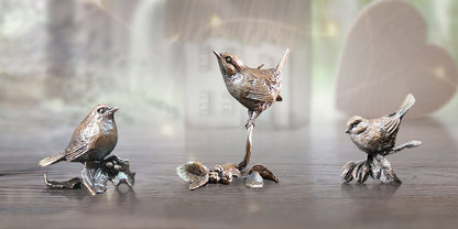 Butler & Peach Garden Birds Trio Collectors Set With Free Magnifying Glass