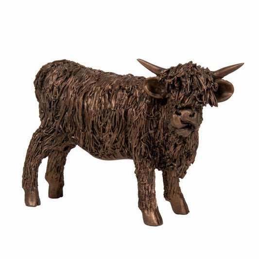 Young Highland Bull Standing Bronze Sculpture by Veronica Ballan (Frith Sculpture)
