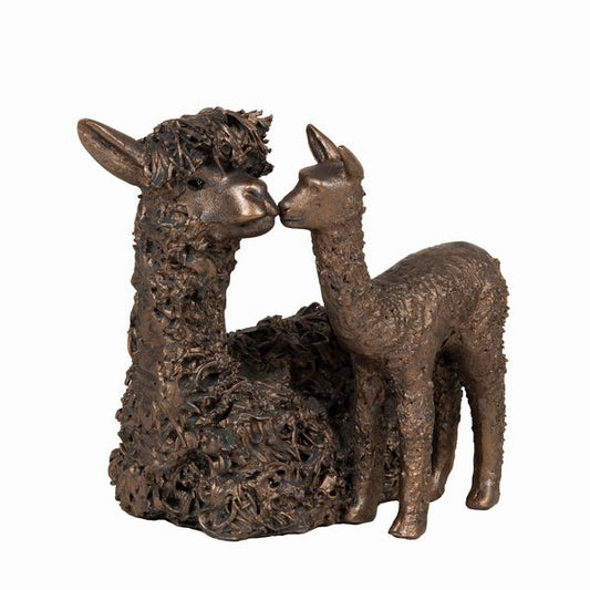 Alpaca and Baby (Cria) Bronze Figurine by Veronica Ballan (Frith Sculpture)