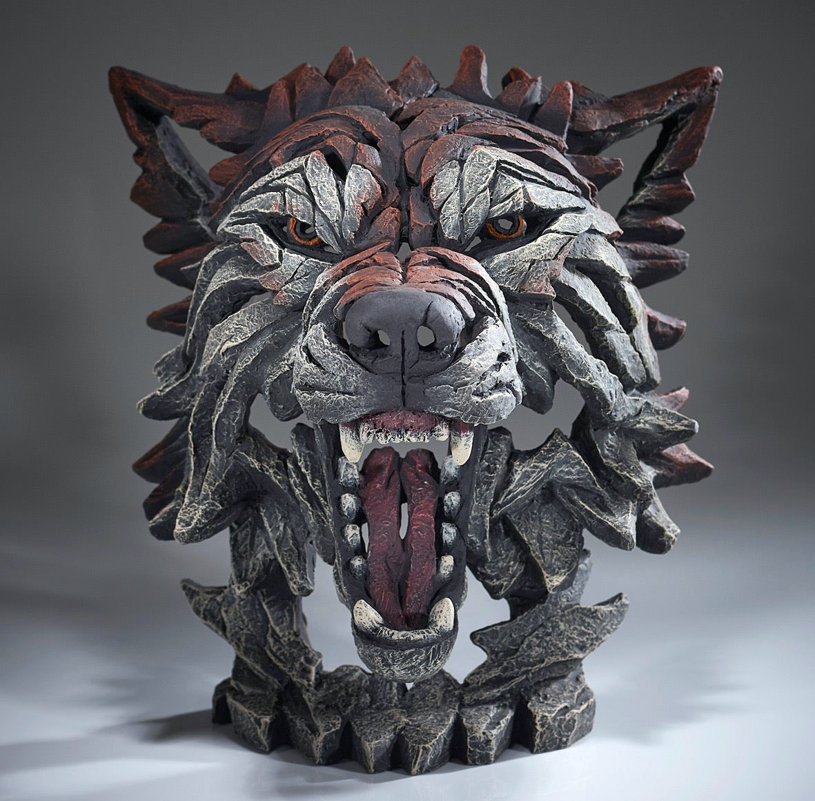 Edge Sculpture Wolf Bust - Timber by Matt Buckley
